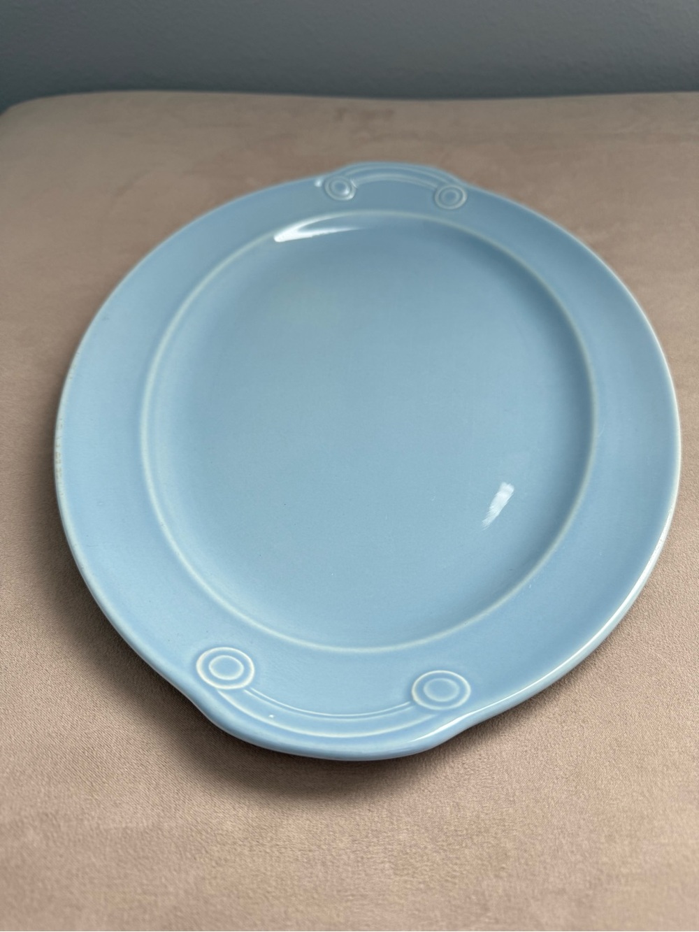Taylor Smith Taylor USA Vintage LURAY PASTELS BLUE Oval Serving Platter 13”x9.75